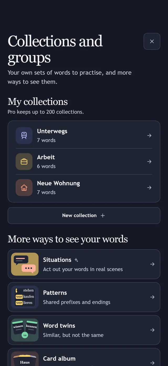 Three collections: Unterwegs, Arbeit and Neue Wohnung
