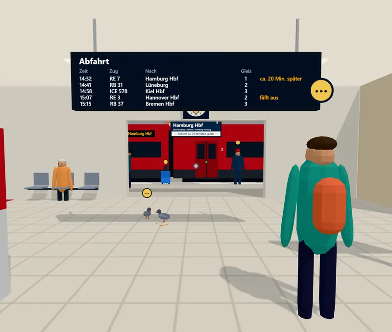At the station, in the 3D view