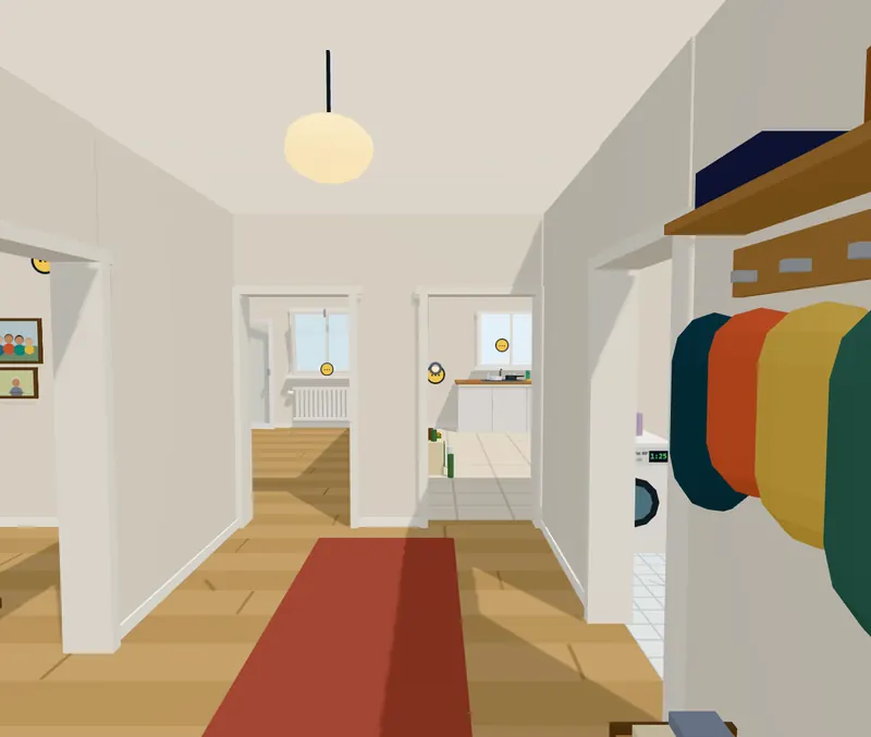 At home, in the 3D view